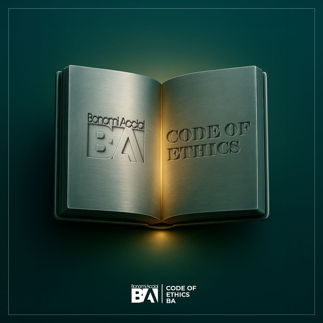 Representative image of the Bonomi Acciai ethical code, symbolizing corporate values, business ethics, and sustainability in the steel industry, with a focus on quality and safety.