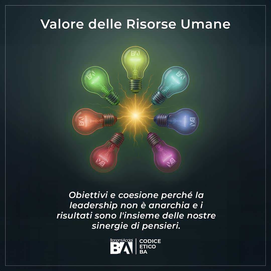 In Bonomi Acciai, le Risorse Umane sono valorizzate in un ambiente di lavoro etico che promuove sviluppo, cultura aziendale e integrità.