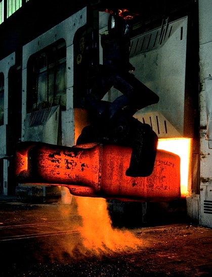 Preheating phase during steel block processing
