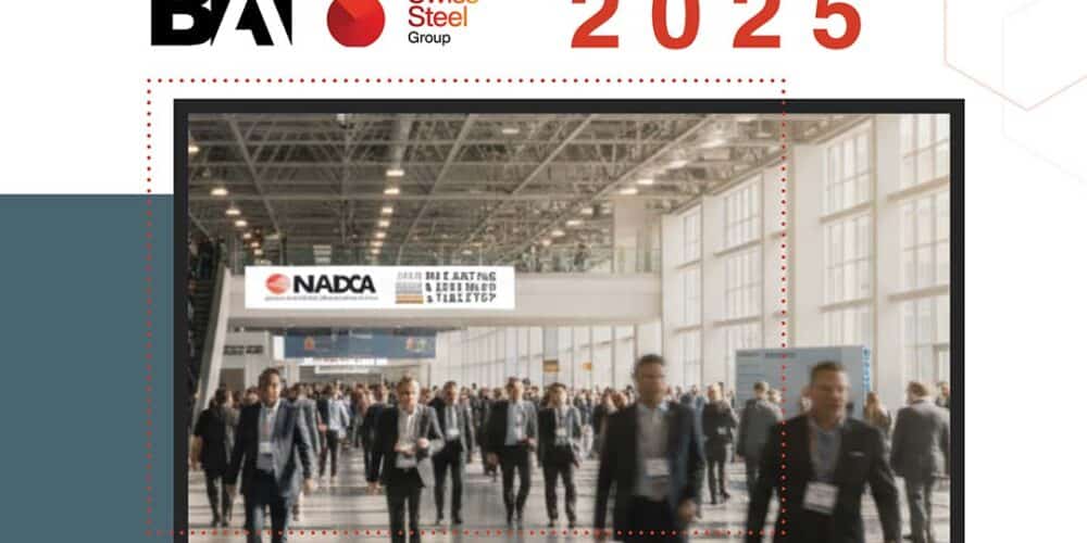 Participation poster for NADCA 2025 in Milwaukee: Bonomi Acciai announces its presence at the international die casting congress, the benchmark event for steel molds and special steels according to NADCA standards.