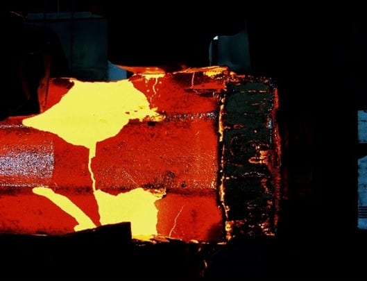 Forging process of a special steel block
