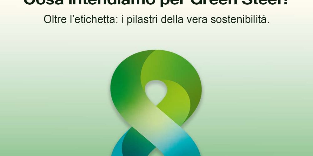 Copertina articolo Bonomi Acciai Focus Green Steel: titolo Cosa intendiamo per Green Steel, lente d'ingrandimento su economia circolare e sostenibilità Swiss Steel Group.
