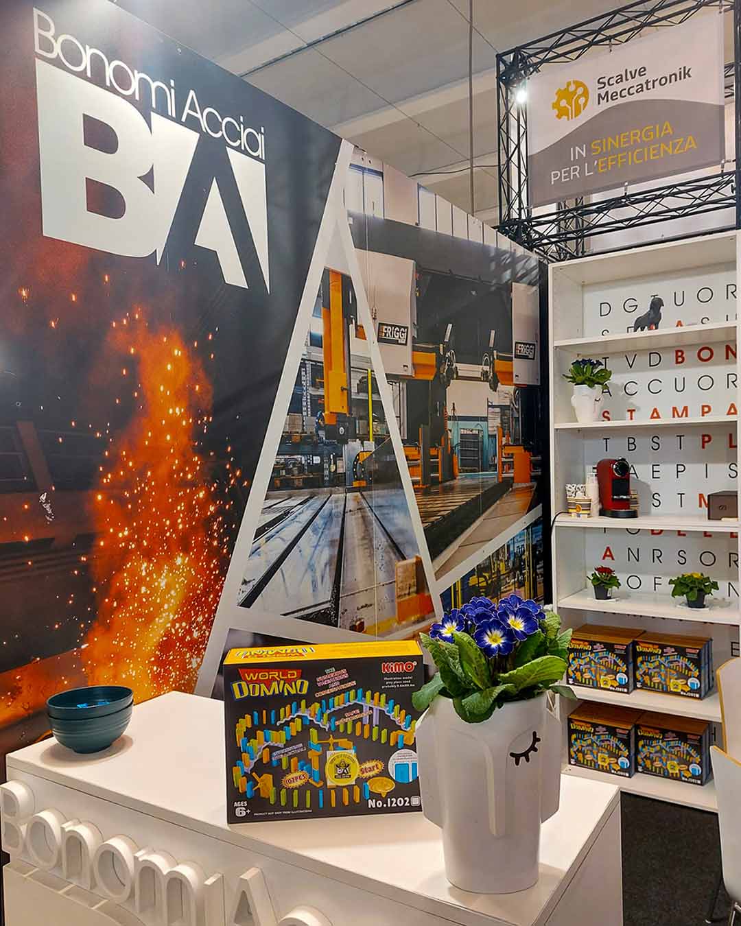 Stand_In Bonomi Acciai team at Fornitore Offresi 2026 presenting Green Steel and mould steels solutions for a sustainable mechanical supply chain.