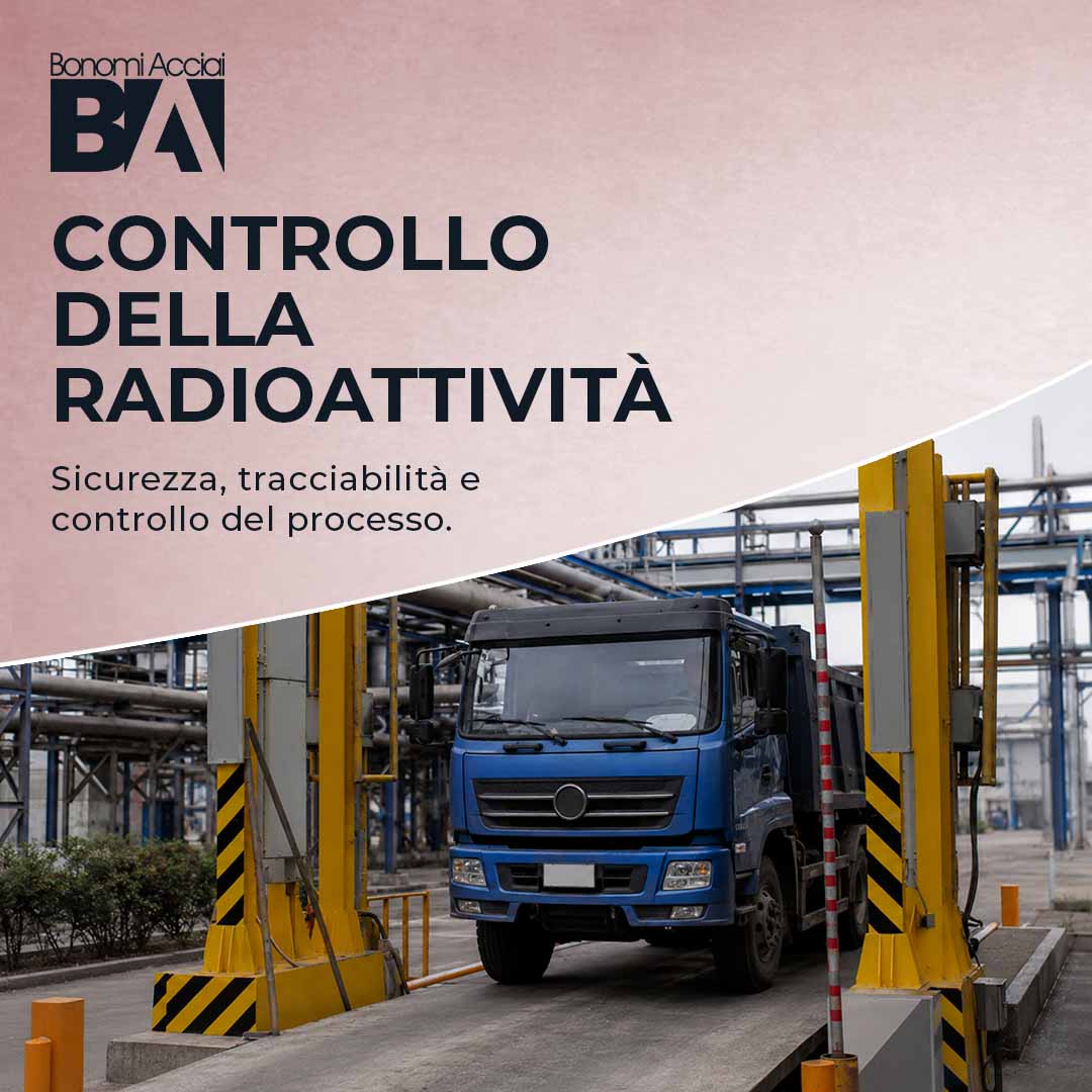 Bonomi Acciai informational graphic on radioactivity control